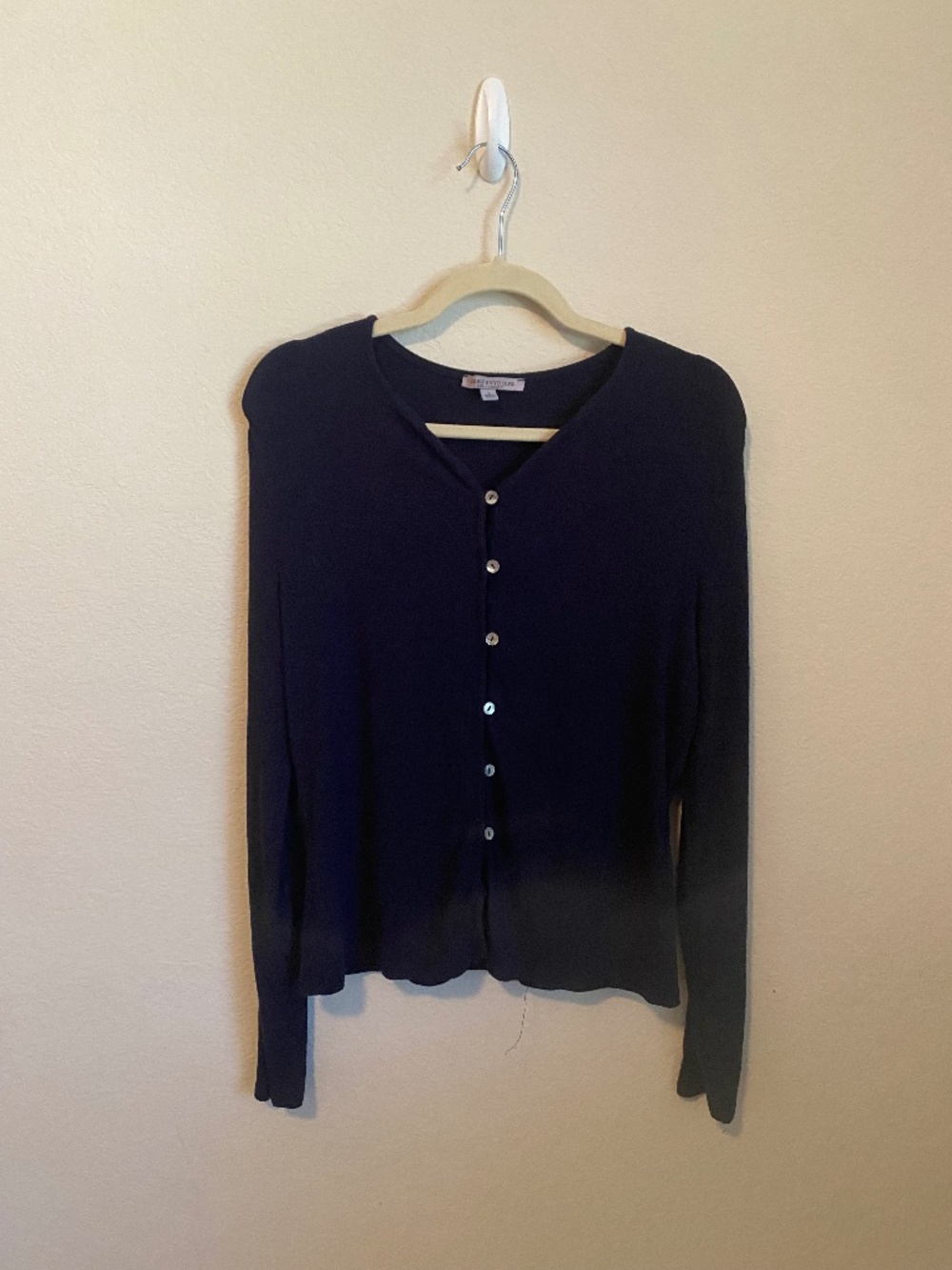 Women's Navy Long Sleeve Button Up
